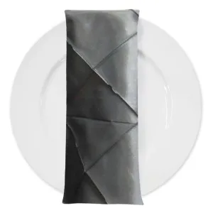 100pcs - 4" Pintuck Taffeta Table Napkin 18"x18" Square - Charcoal