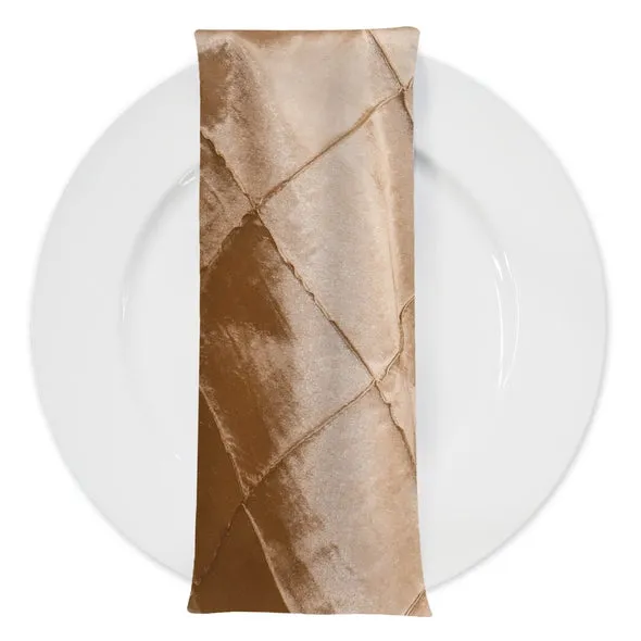 150pcs - 4" Pintuck Taffeta Table Napkin 18"x18" Square - Taupe Gold