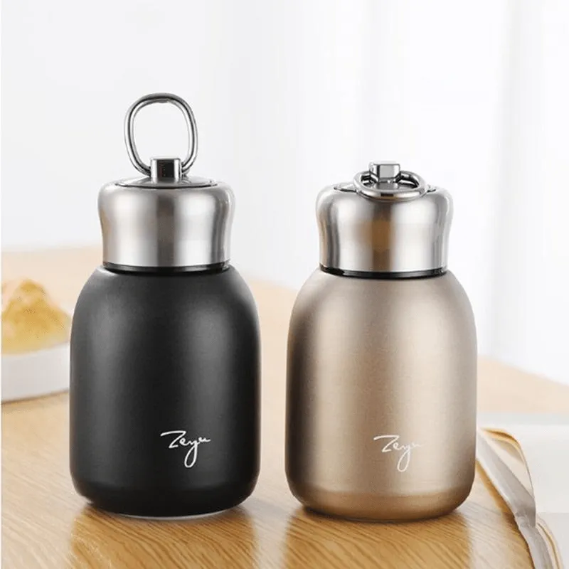 1pc, Stylish 300ml/10oz Stainless Steel Insulated Water Bottle with Mini Vacuum Cup - Perfect for Hot and Cold Beverages, Summer and Winter Drinks, Travel, and Birthday Gifts