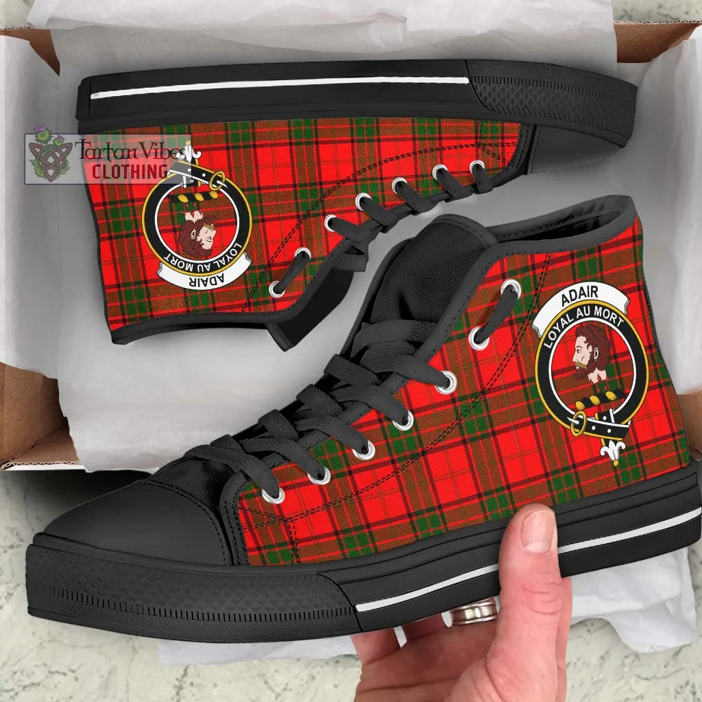 Adair Tartan High Top Shoes with Family Crest