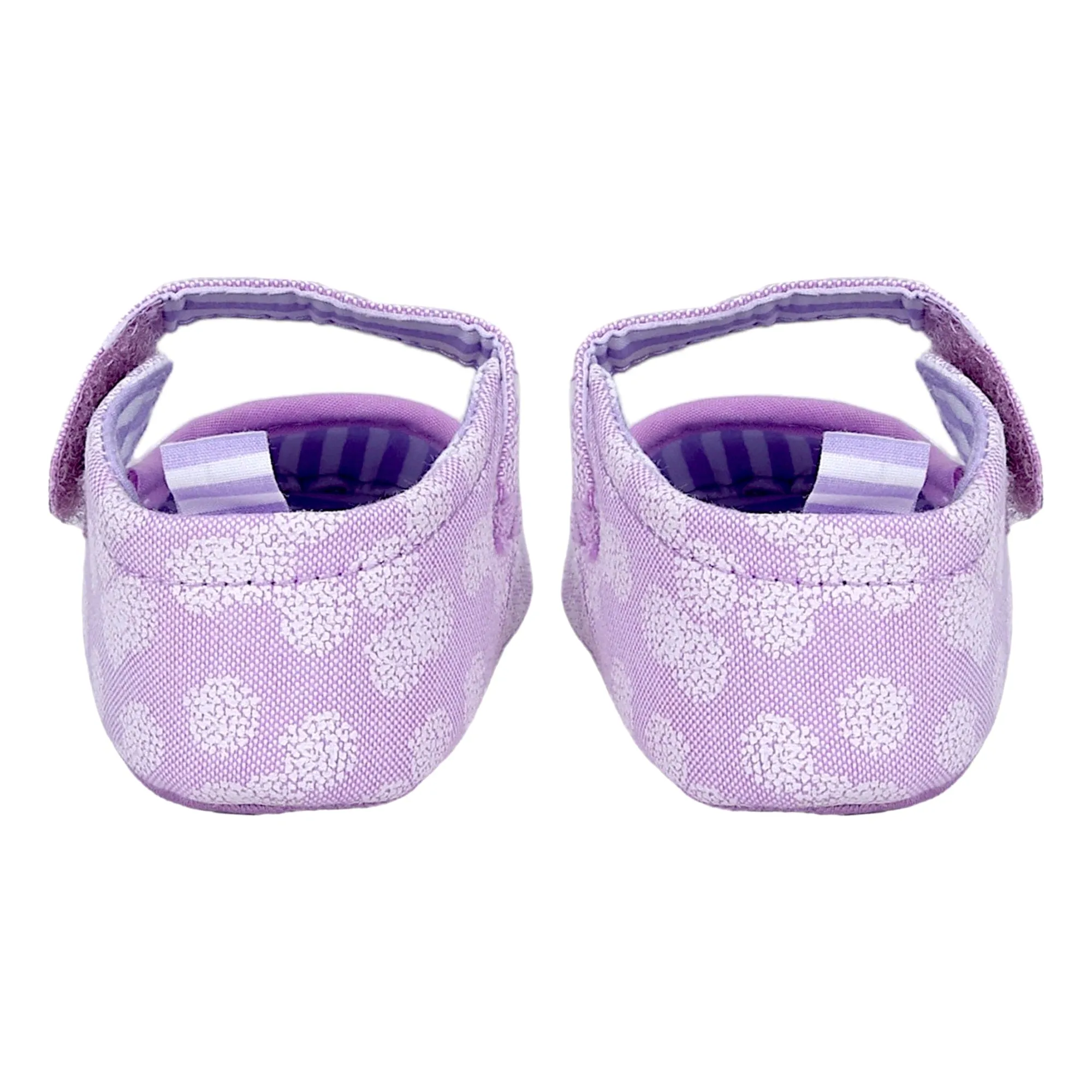 Baby Moo Textured Velcro Strap Anti-Skid Ballerina Booties - Purple