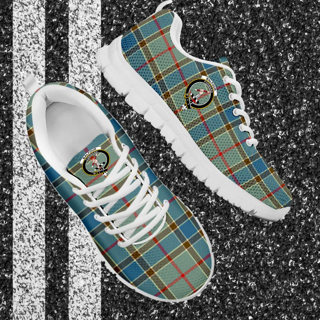 Balfour Blue Tartan Sneakers with Family Crest