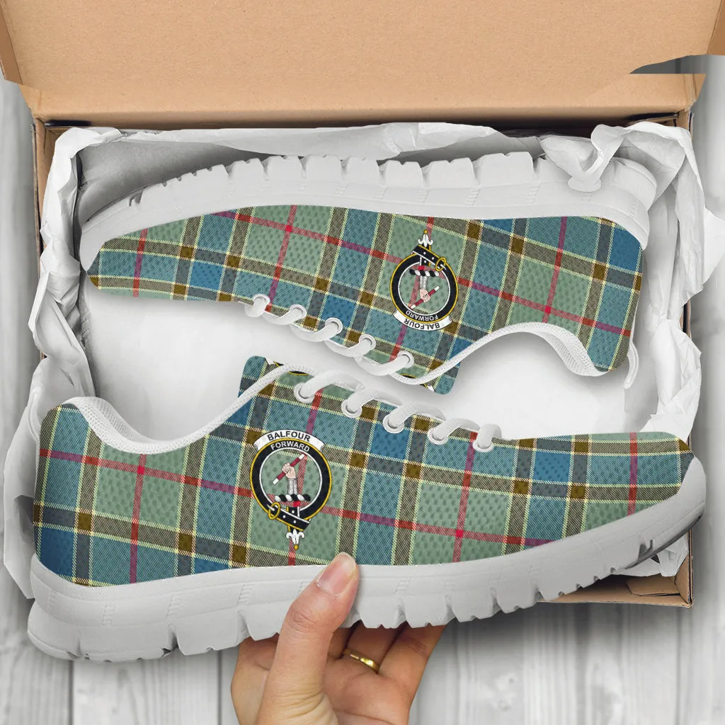 Balfour Blue Tartan Sneakers with Family Crest