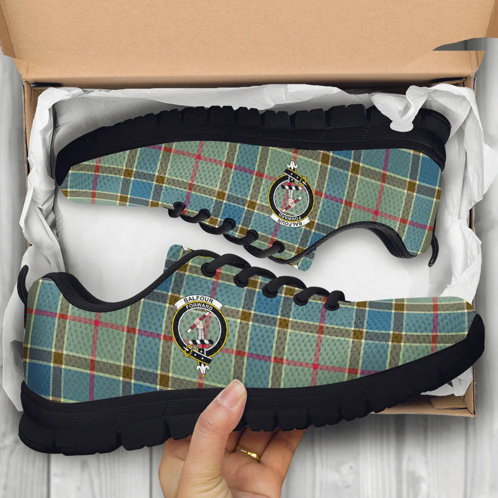 Balfour Blue Tartan Sneakers with Family Crest