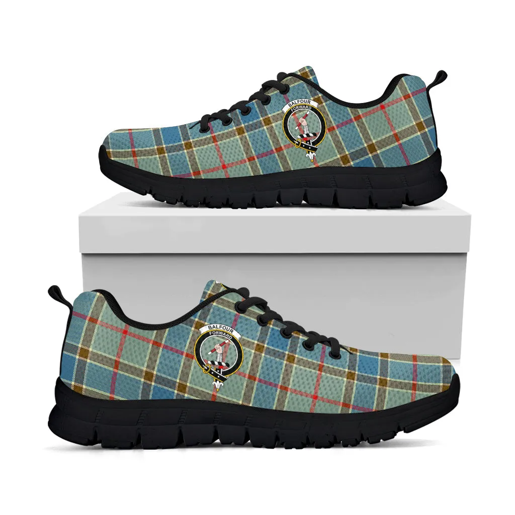 Balfour Blue Tartan Sneakers with Family Crest