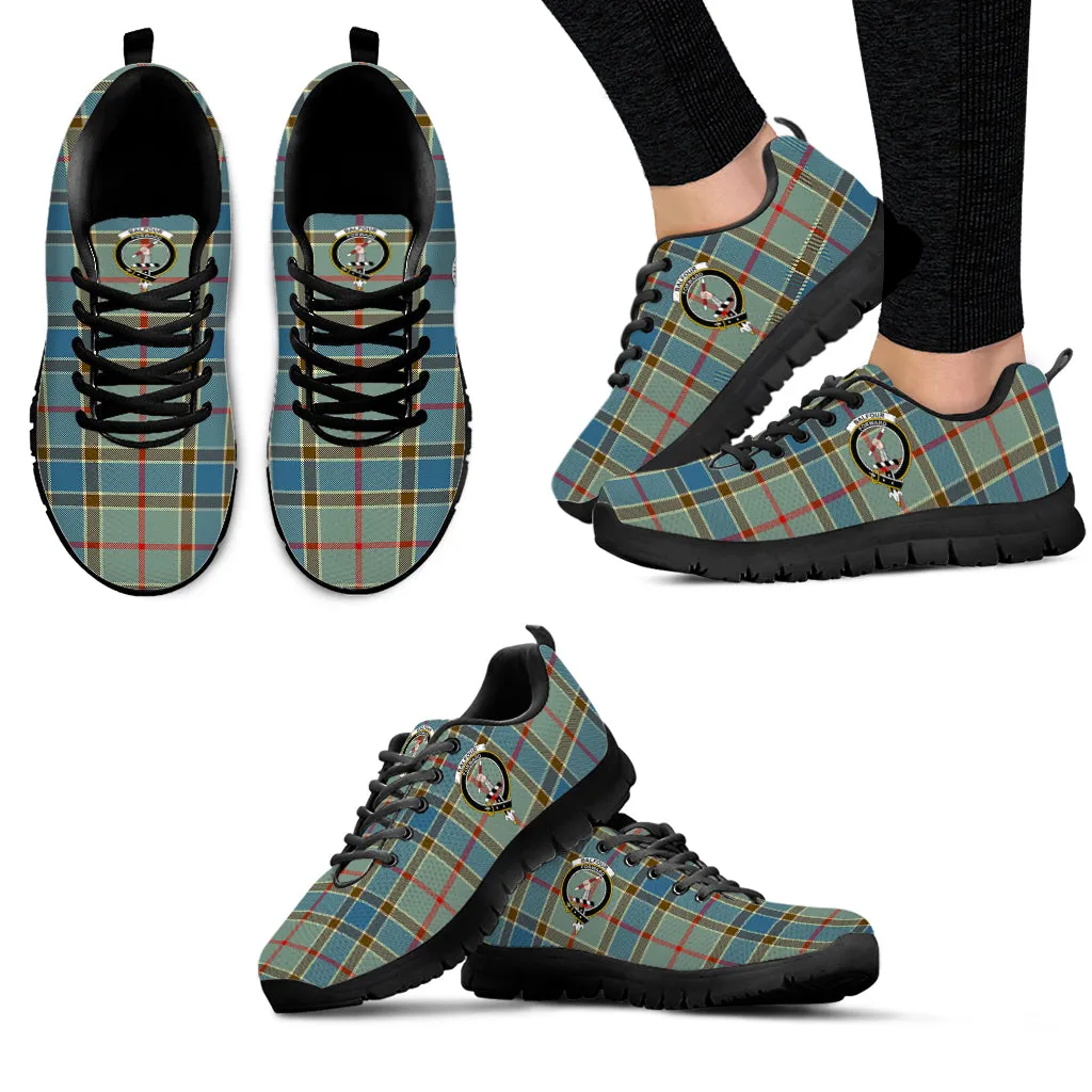 Balfour Blue Tartan Sneakers with Family Crest