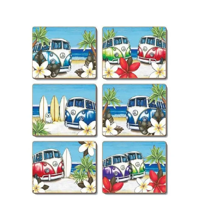 Beach Kombi Coasters