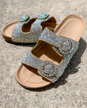 Berkley Rhinestone Sandals - Champagne