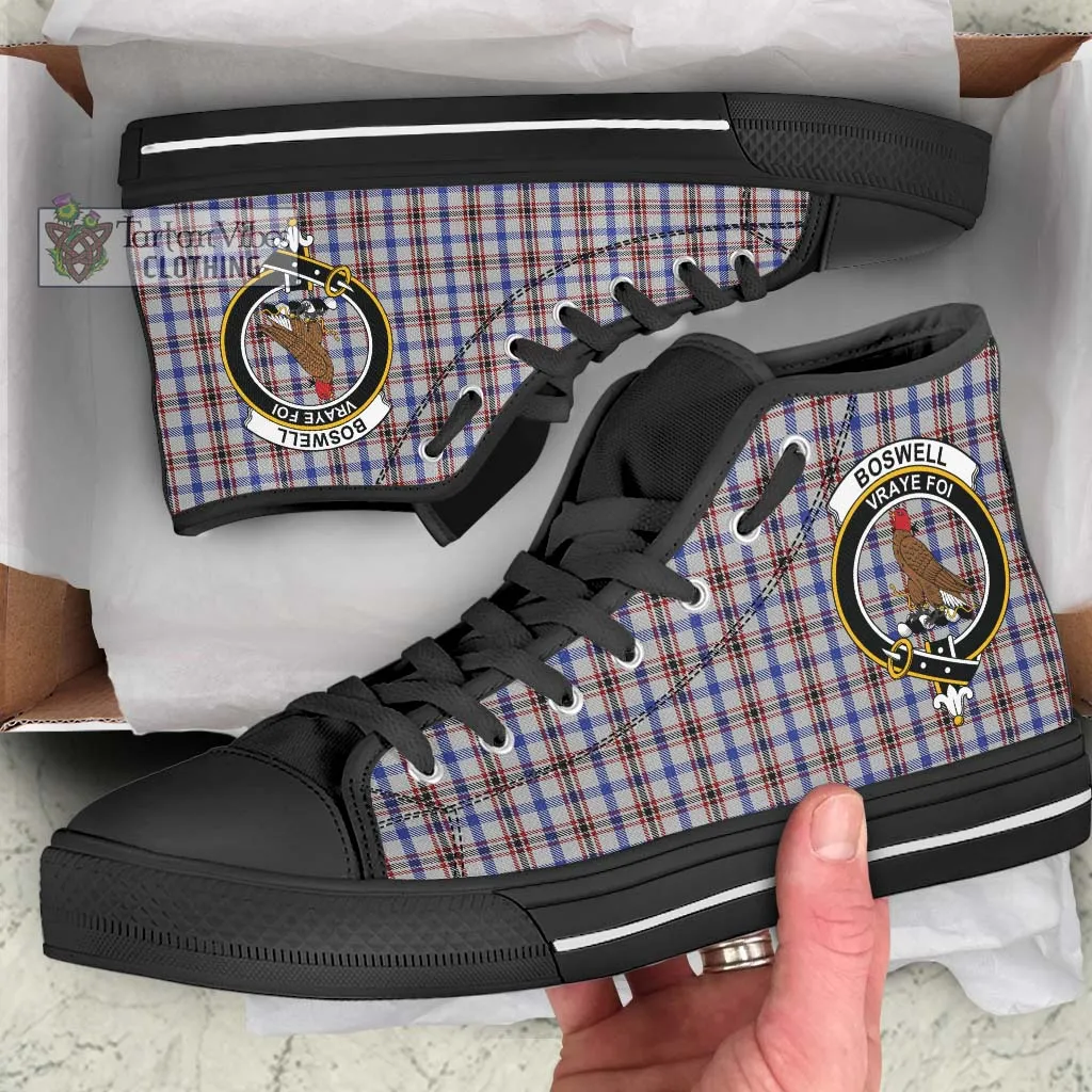 Boswell Tartan High Top Shoes with Family Crest