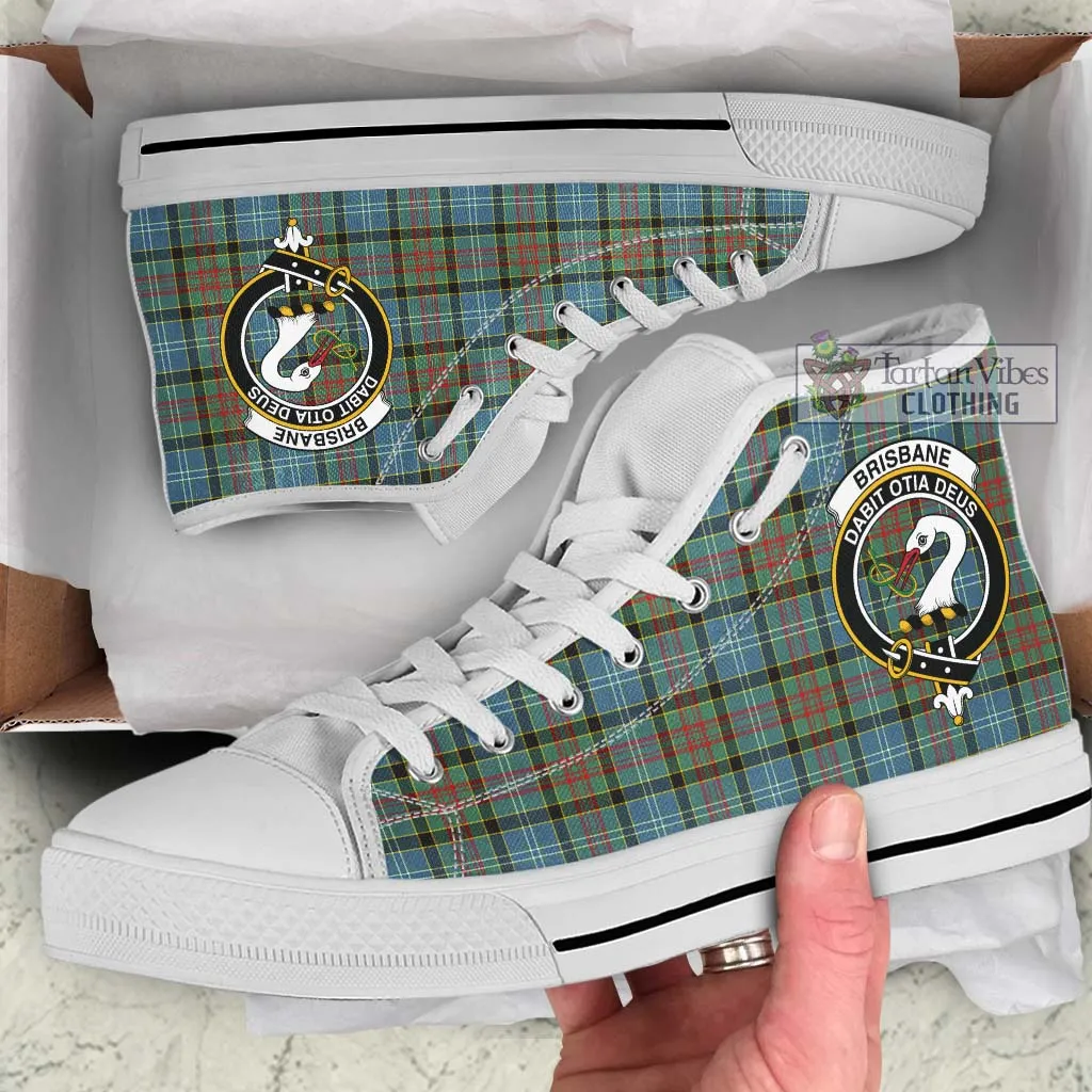 Brisbane Tartan High Top Shoes with Family Crest