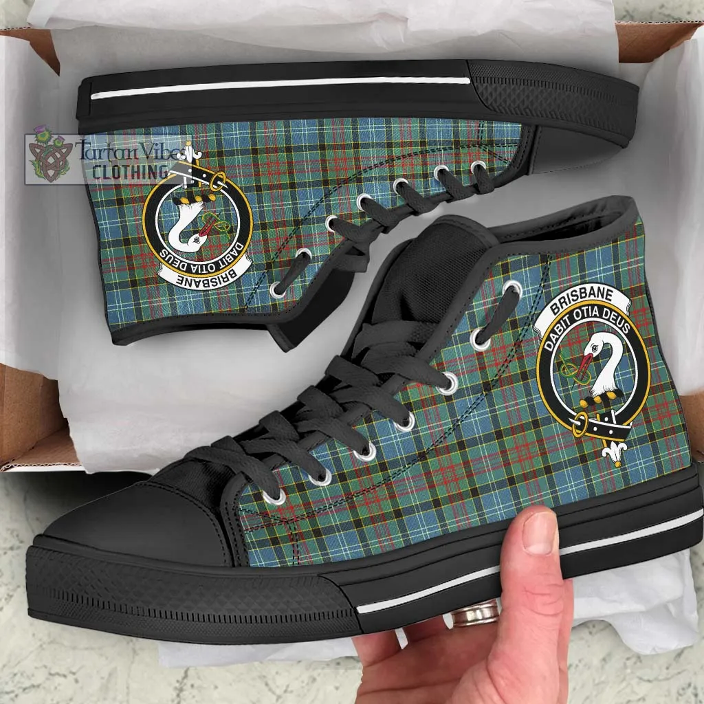 Brisbane Tartan High Top Shoes with Family Crest