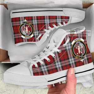 Brodie Dress Tartan High Top Shoes with Family Crest