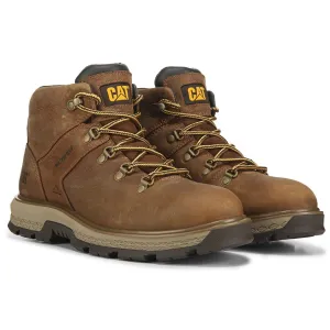 Caterpillar Men's Waterproof Soft Toe Work Boots Medium/Wide , pyramid leather color