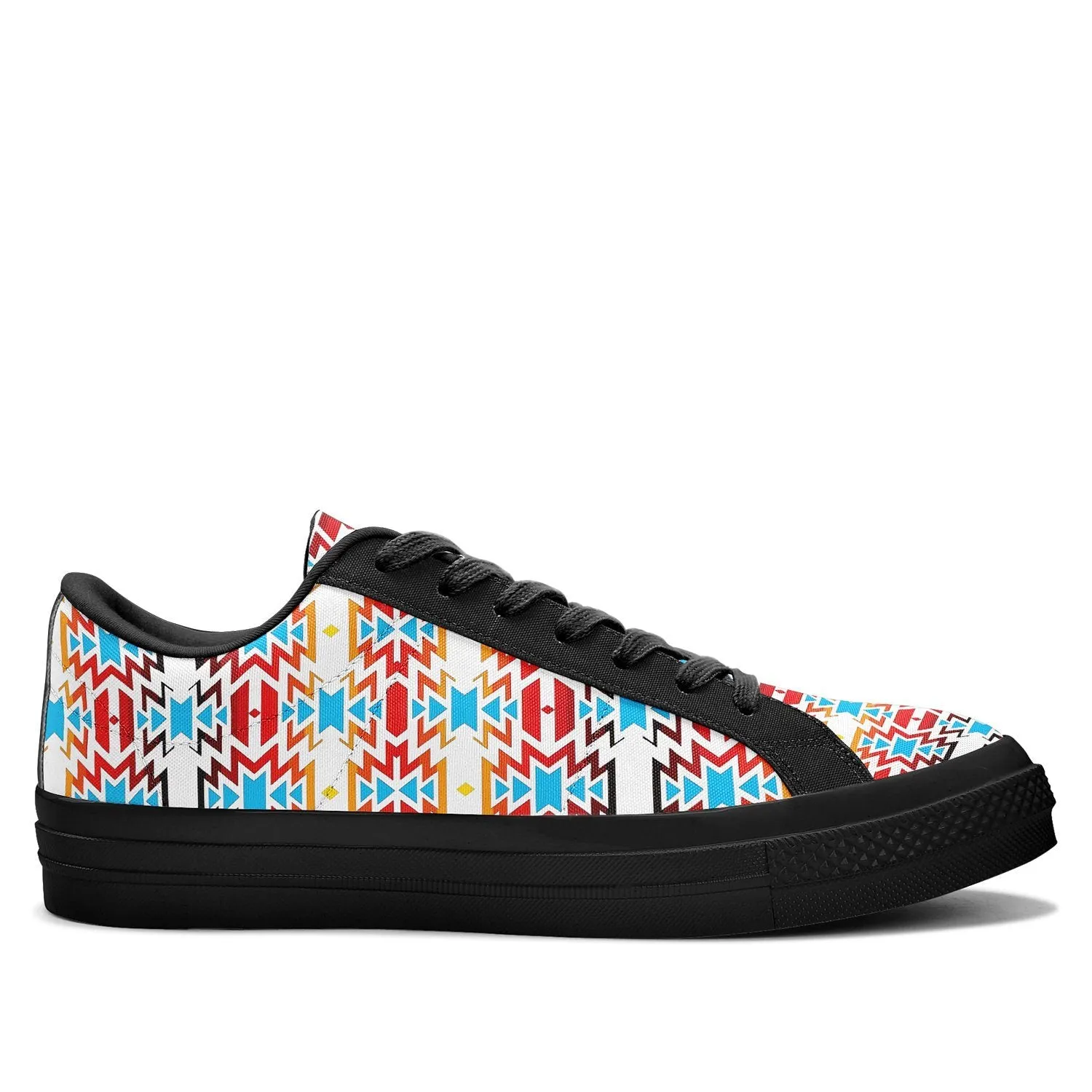 Fire Colors and Sky Aapisi Low Top Canvas Shoes Black Sole