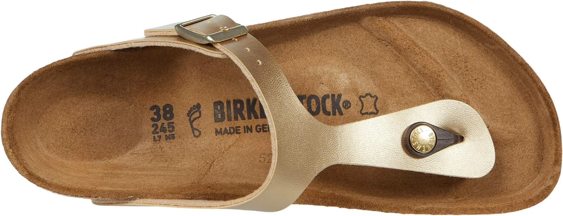 Gizeh slides - Birko-Flor & Birkibuc Birkenstock, Gold Birko-Flor