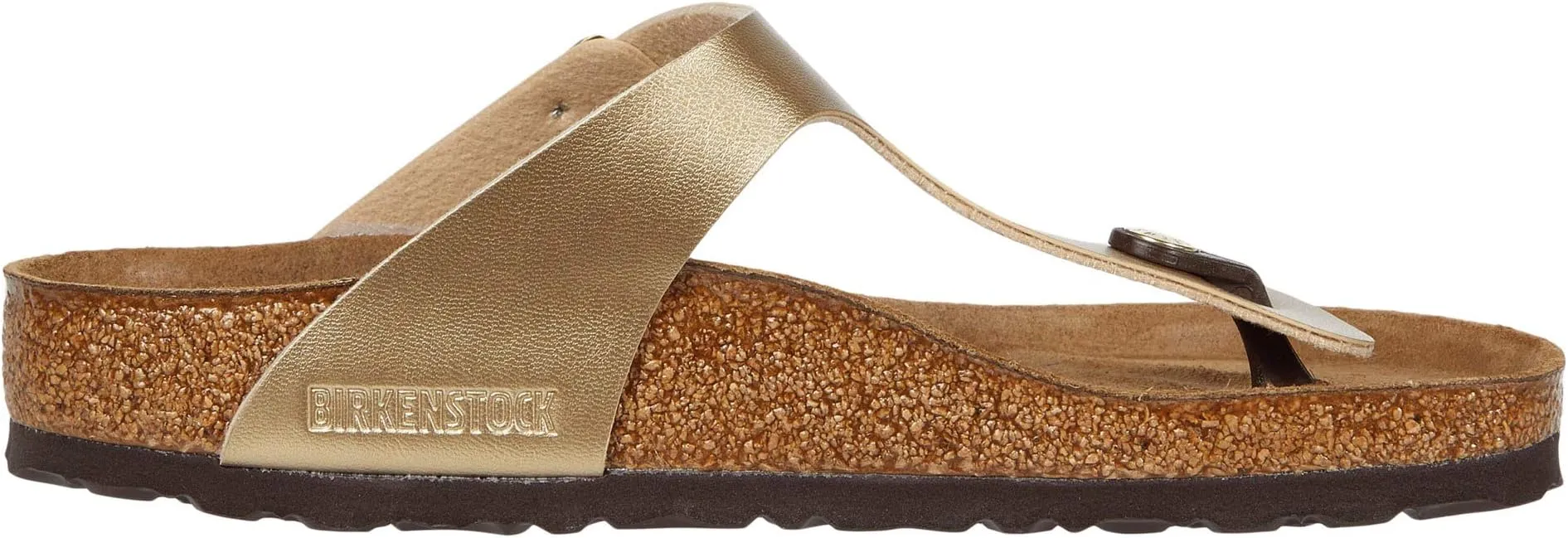 Gizeh slides - Birko-Flor & Birkibuc Birkenstock, Gold Birko-Flor