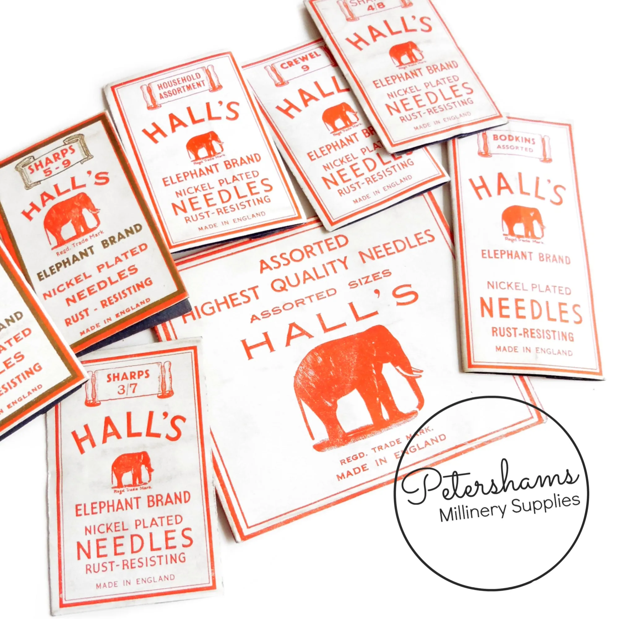 Halls 'Elephant Brand' Sewing Needle Pack - 1940's