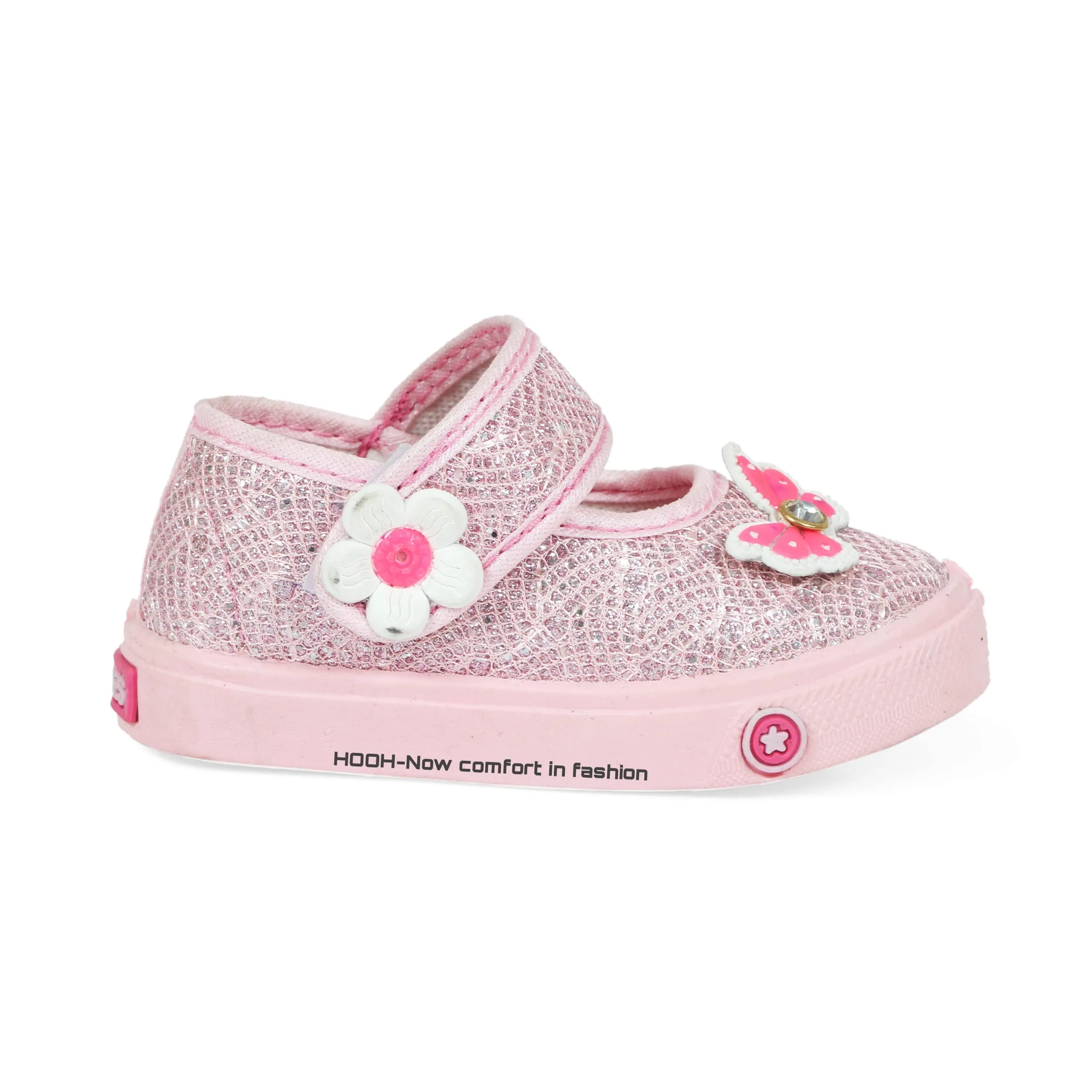 HOOH-Now comfort in Fashion Kids Girls Fashion Sparkle Bellies or Sandals (Pink, 3_Point_5_Years)