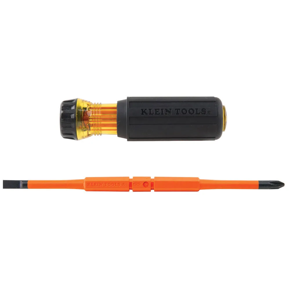 Klein 32293 2-in-1 Insulated Flip-Blade Screwdriver, #2 Ph, 1/4" Sl