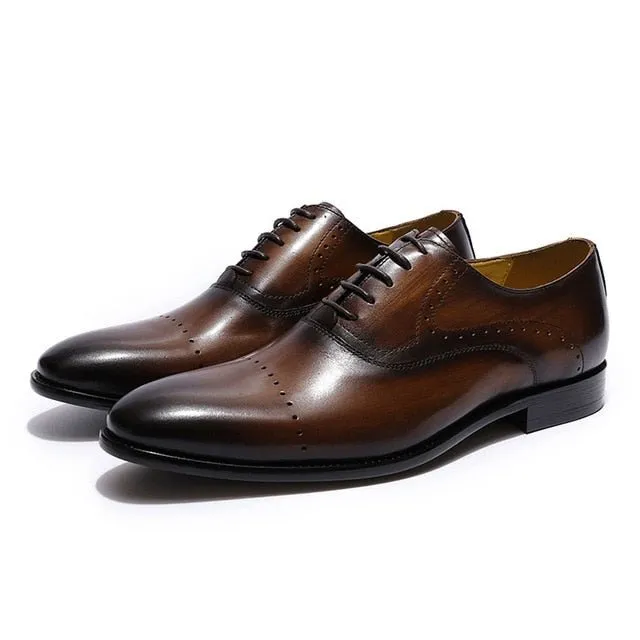 LaceLux Exotic Hand-Painted Oxford Shoes