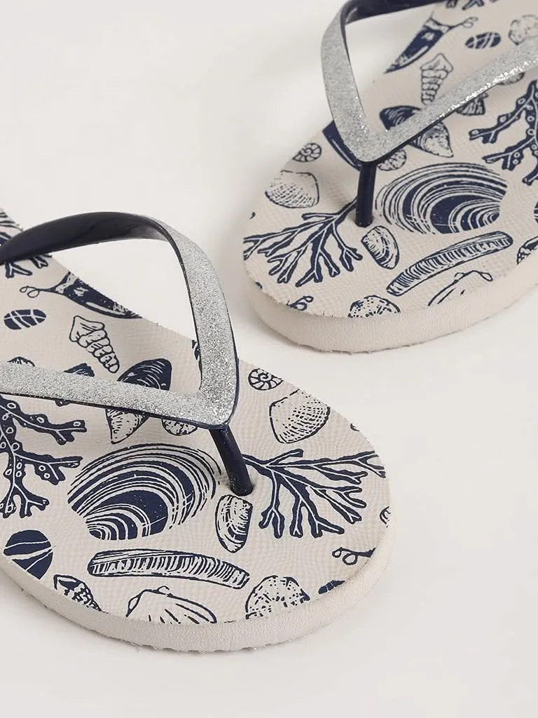 LUNA BLU Indigo Printed Flip-Flop