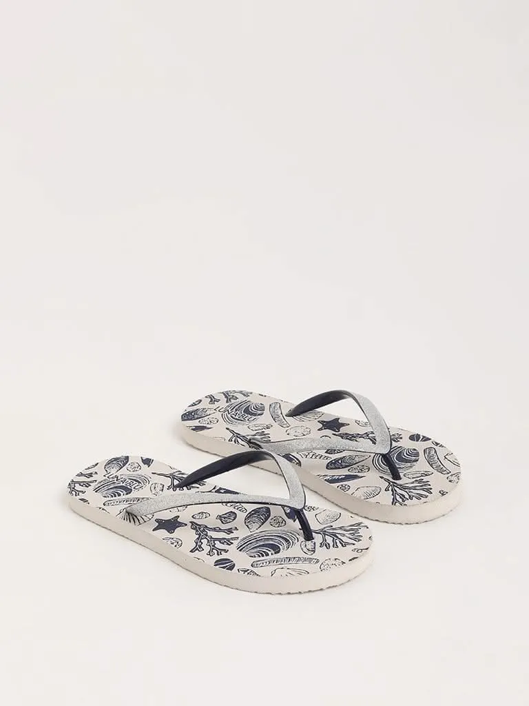 LUNA BLU Indigo Printed Flip-Flop