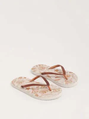 LUNA BLU Tan Printed Flip-Flop