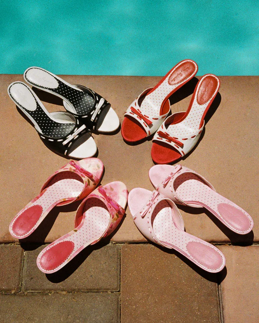 Marbella Bow Sandals in Red