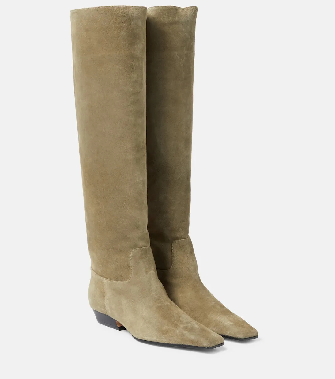 Marfa Khaite suede knee-high boots, green