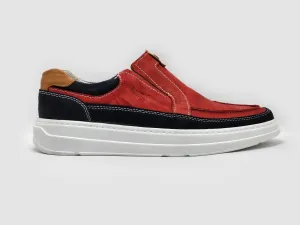 Men's Casual Slip-On Leather Shoes - Red