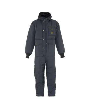 Men's Insulated Iron Tuff Jumpsuit with Hood - Cold Protection 50F Refrigi  Wear, blue