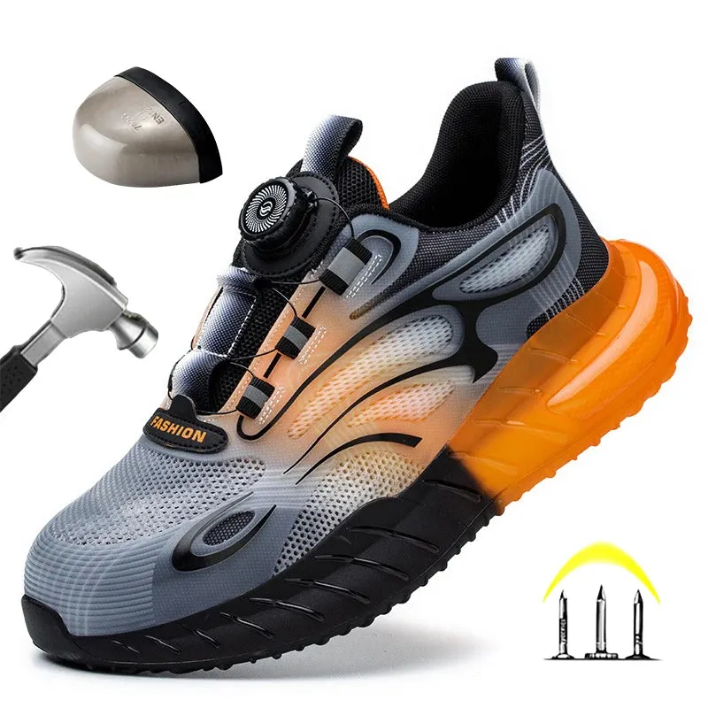 Men's Rotating Button Steel Toe Work Shoes, Indestructible