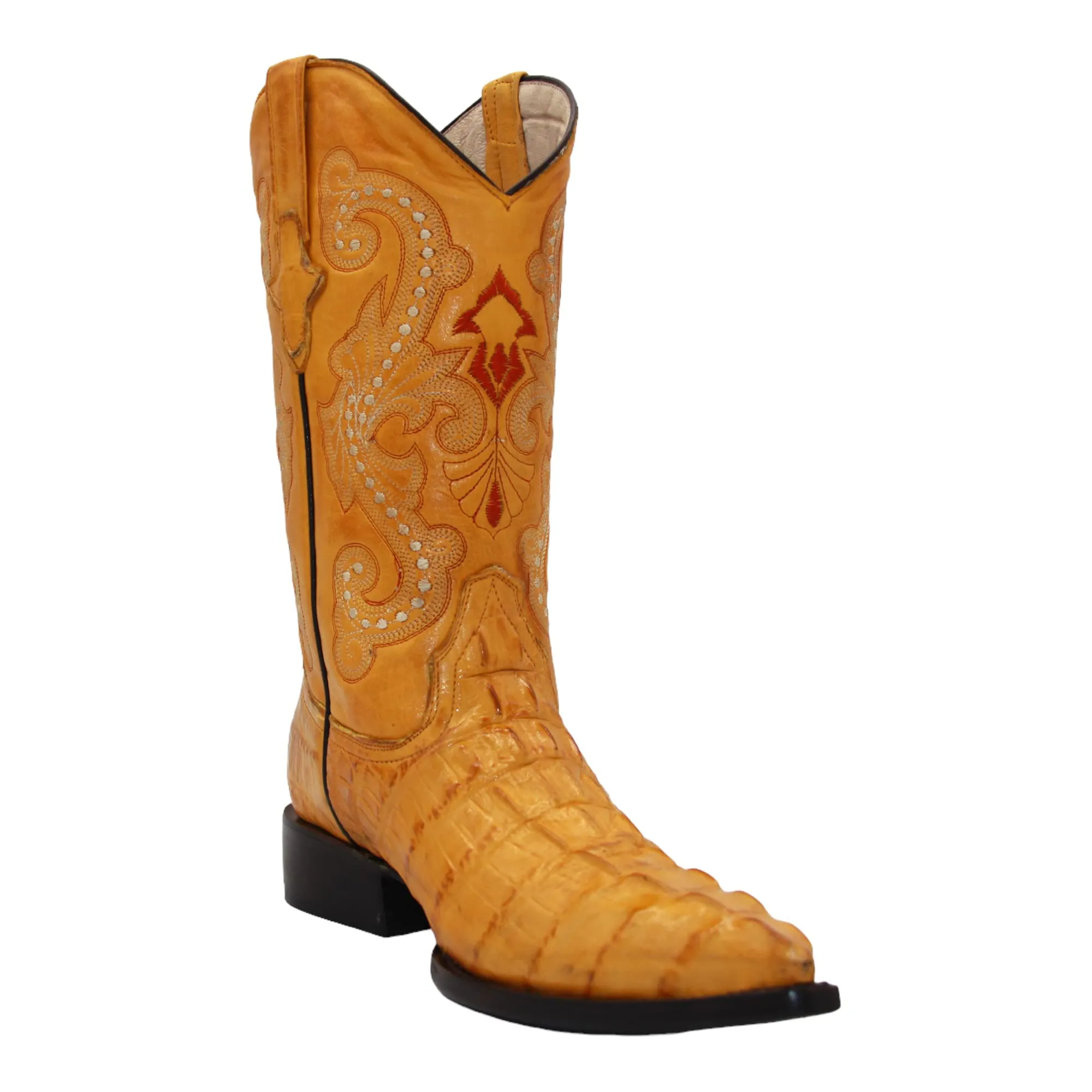 Mens Snip Toe Crocodile Alligator Print Cowboy Western Boot