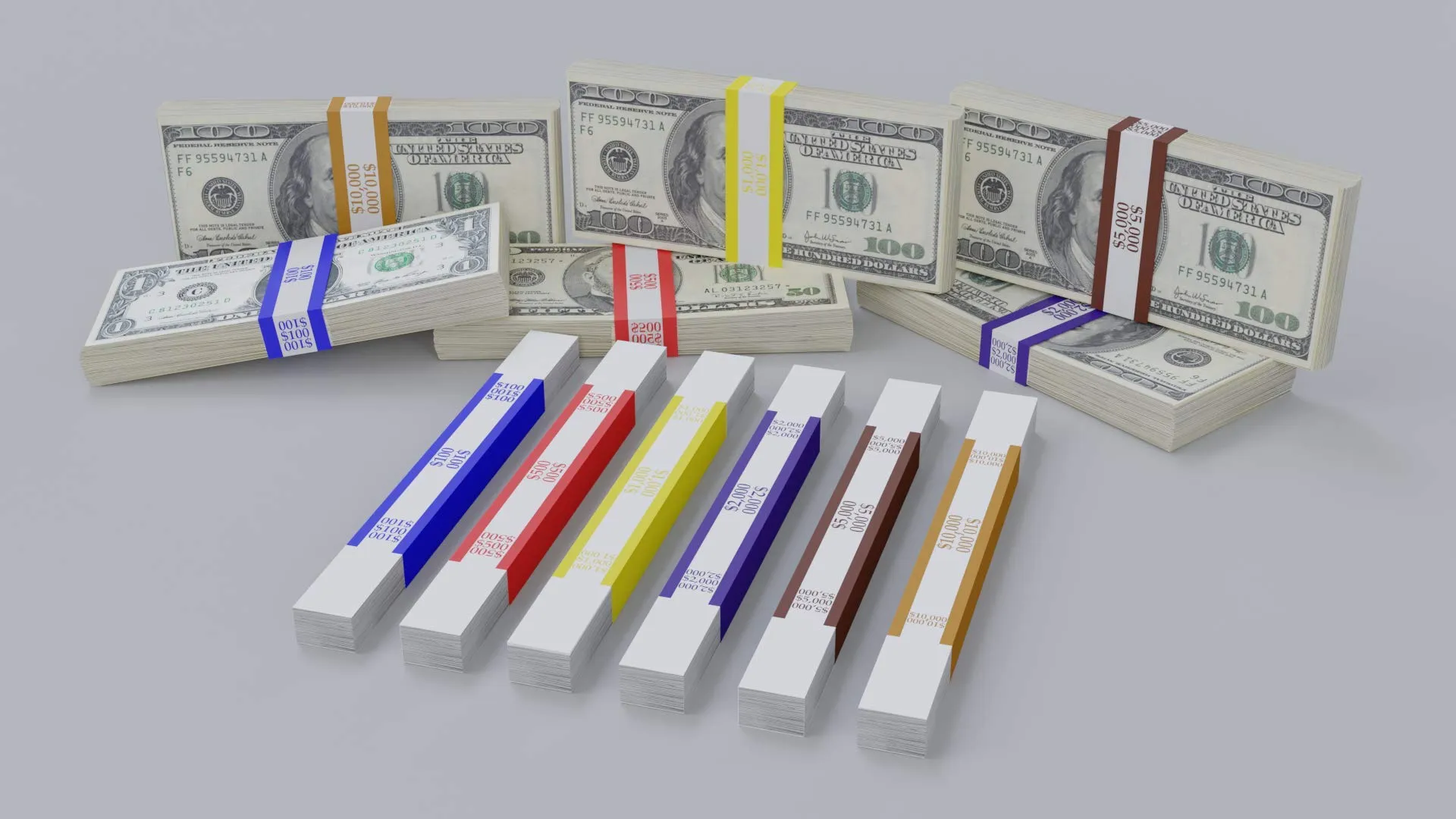 Money Bands Currency Straps- 600 Pieces Self Adhesive Color Coded Money Wrappers for Bills