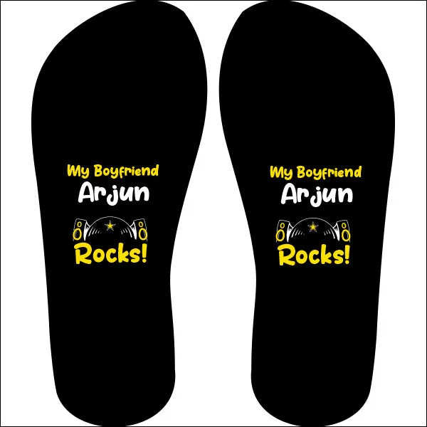 My Boyfriend Rocks © Personalized Flip Flops