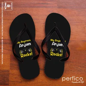 My Boyfriend Rocks © Personalized Flip Flops