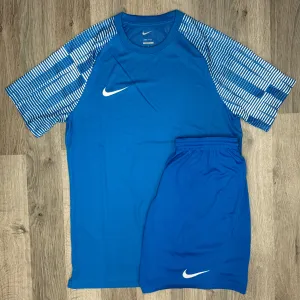 Nike Dri Fit Academy Set - Tee & Shorts - Blue (Junior)