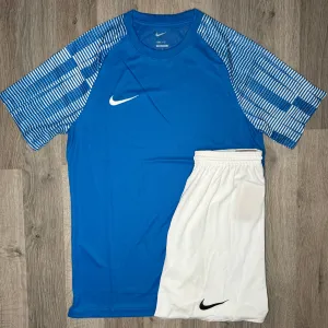 Nike Dri Fit Academy Set - Tee & Shorts - Blue / White (Junior)