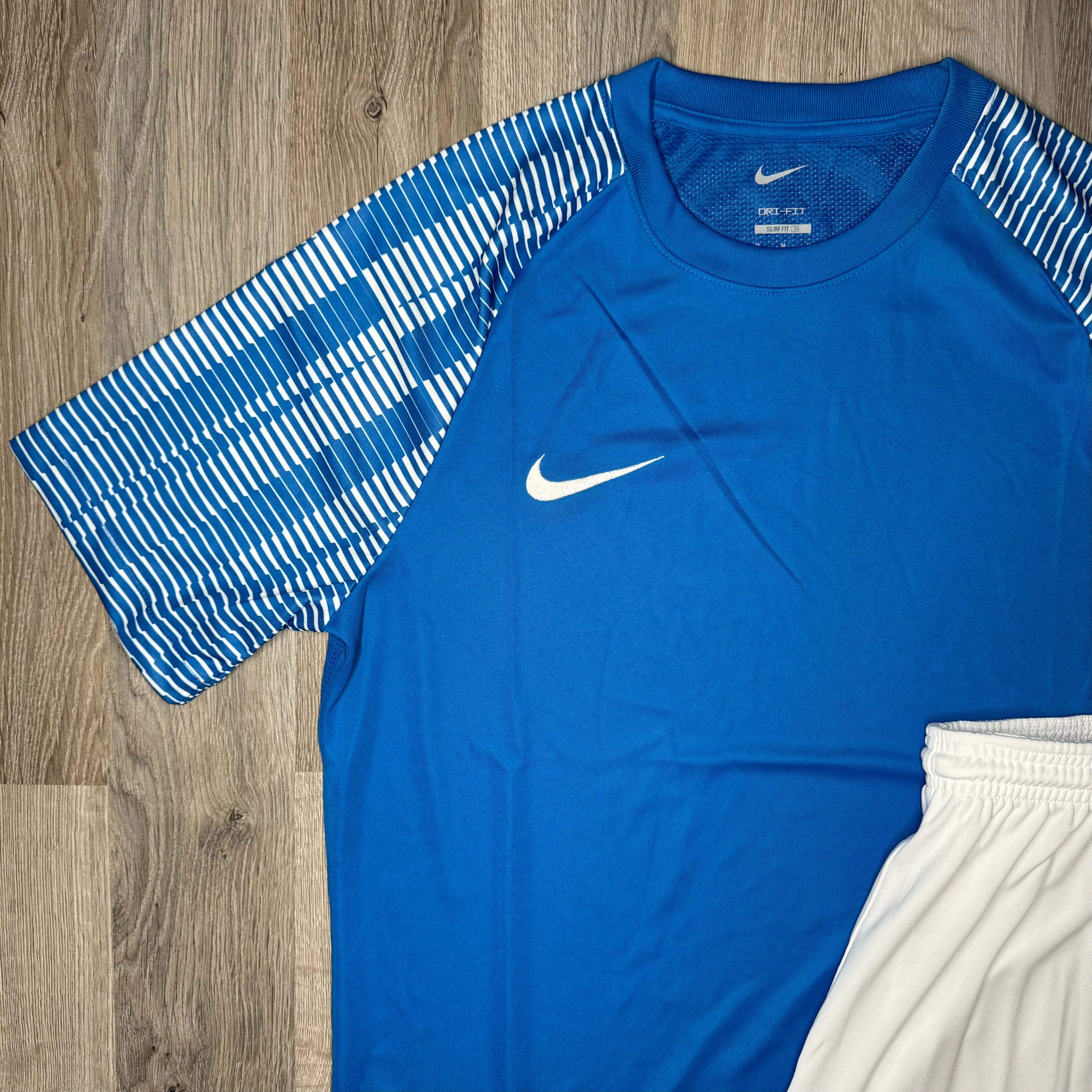 Nike Dri Fit Academy Set - Tee & Shorts - Blue / White (Junior)