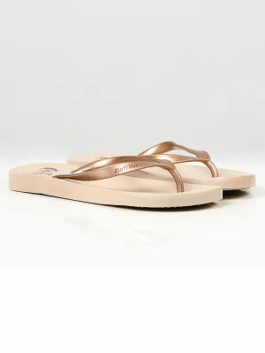 Plain Flip Flops - Gold