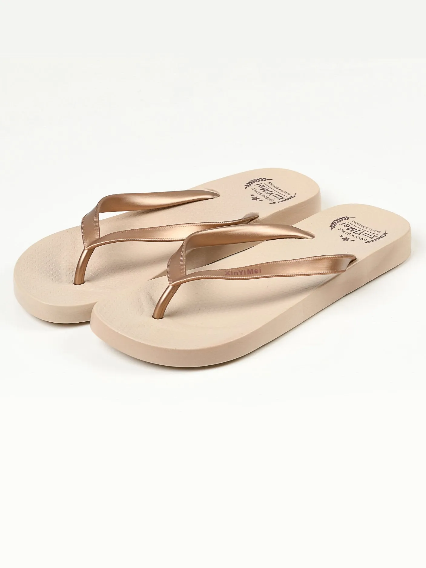 Plain Flip Flops - Gold