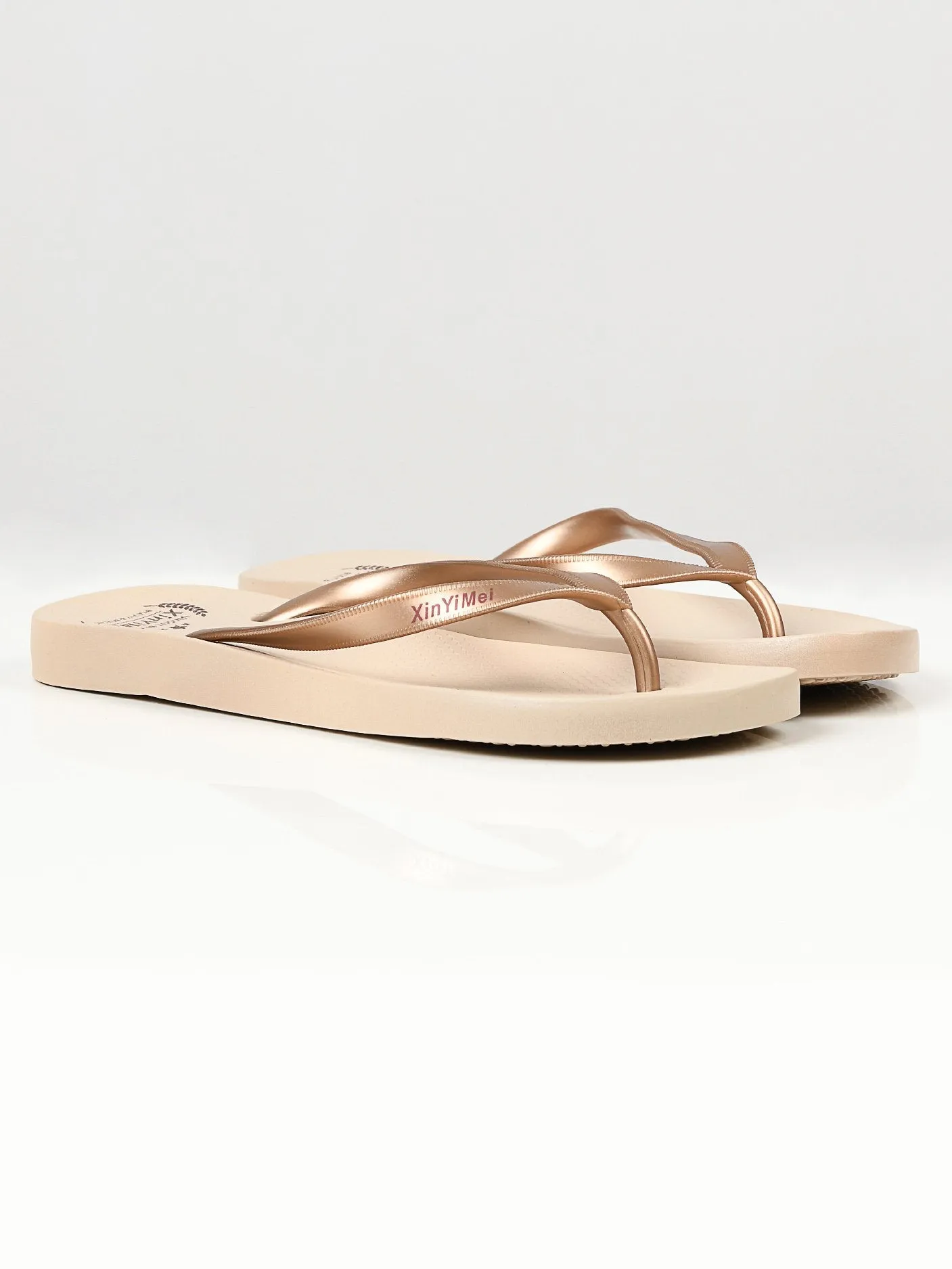 Plain Flip Flops - Gold