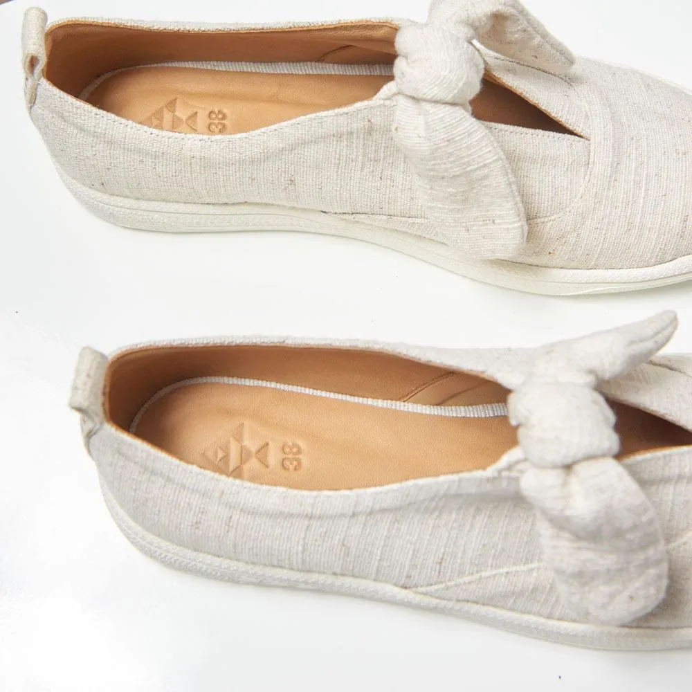 Ribbon Shoes From Natural Woven Fabrics-TAKTAI