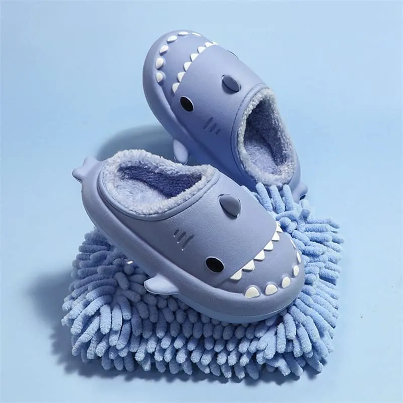 SHARKY'Z™️ - Adults Kids Winter Fuzzy Shark Slippers