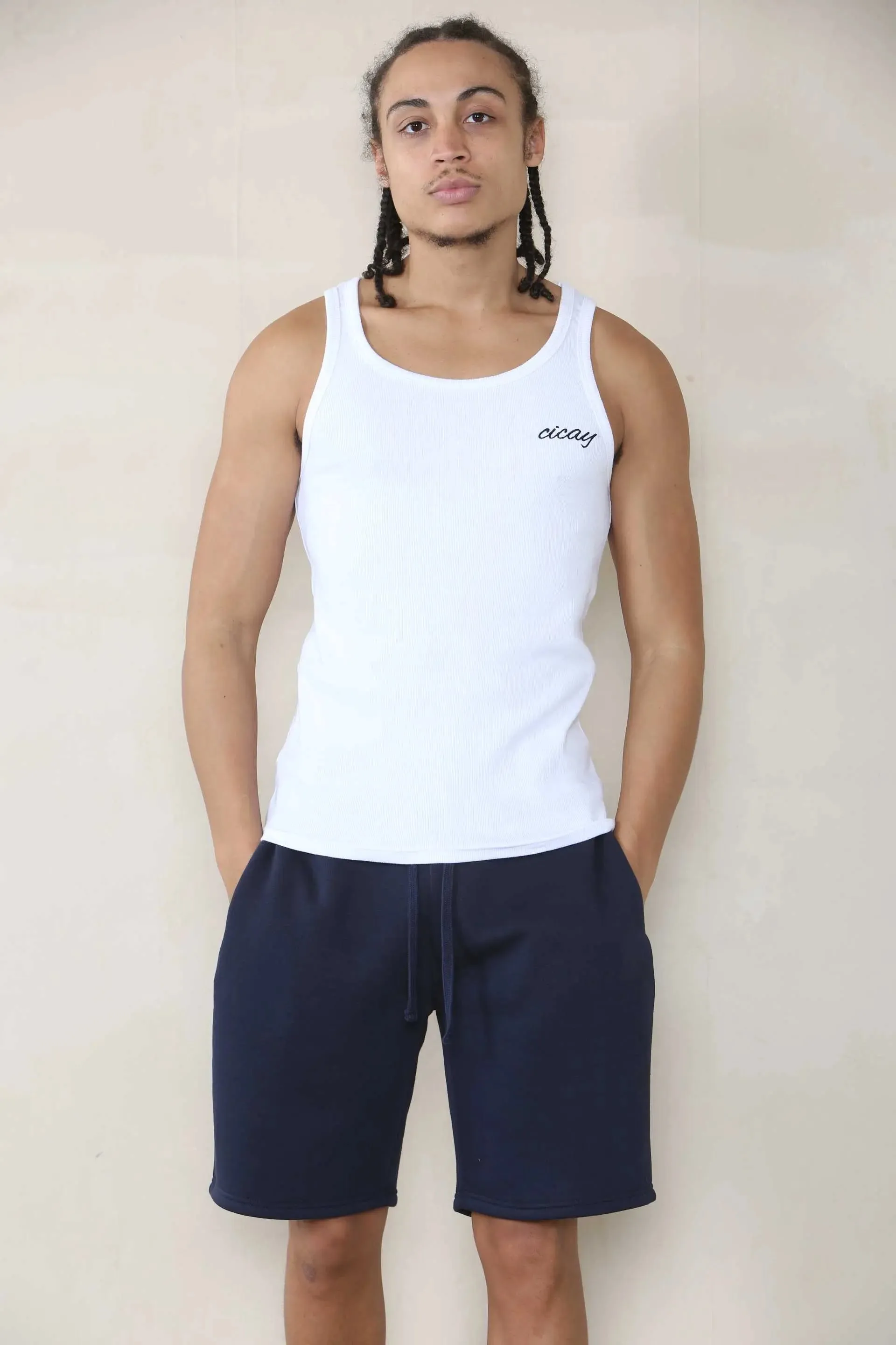 Slim Mid Length Jersey Short - Navy