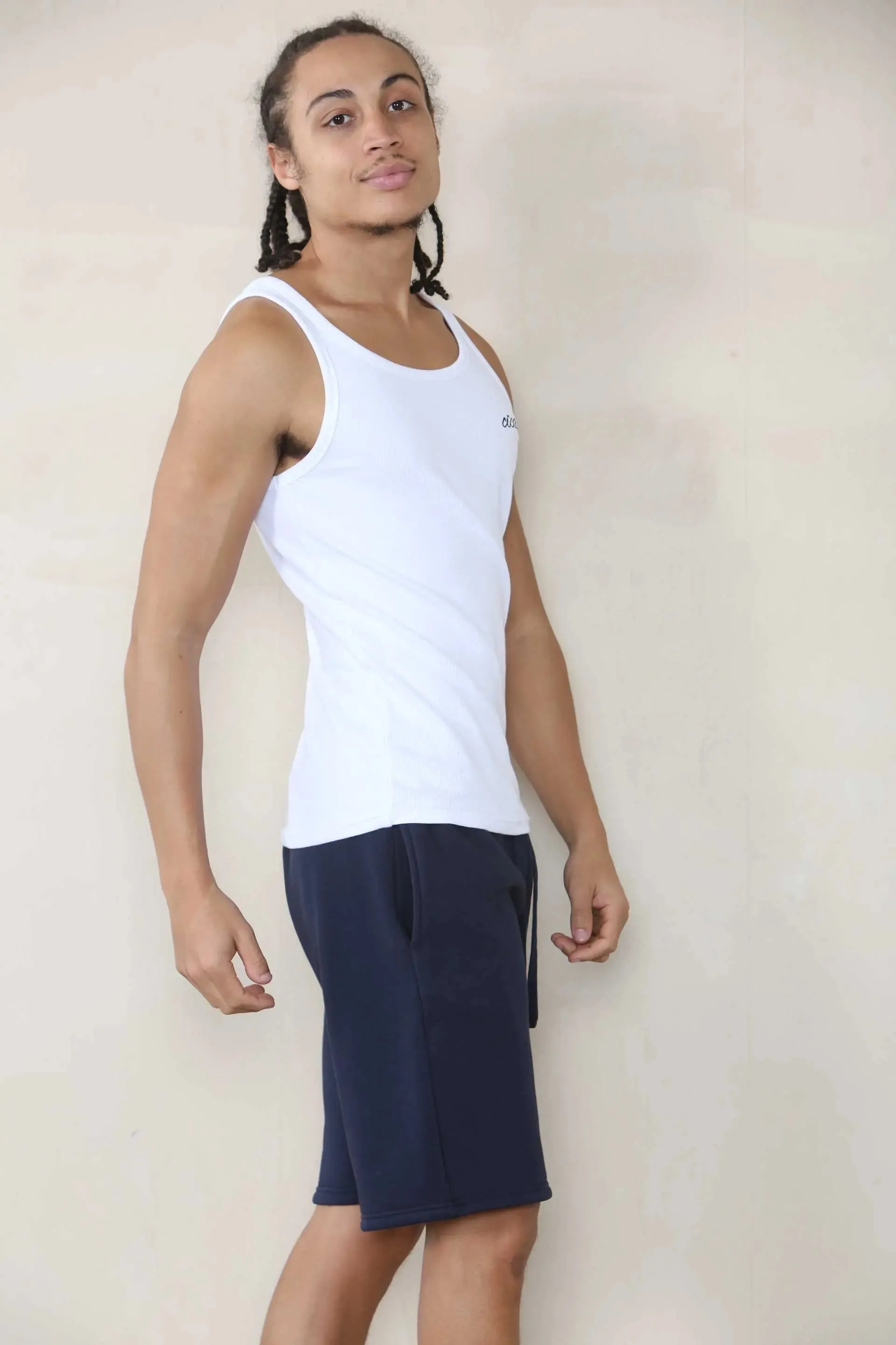 Slim Mid Length Jersey Short - Navy