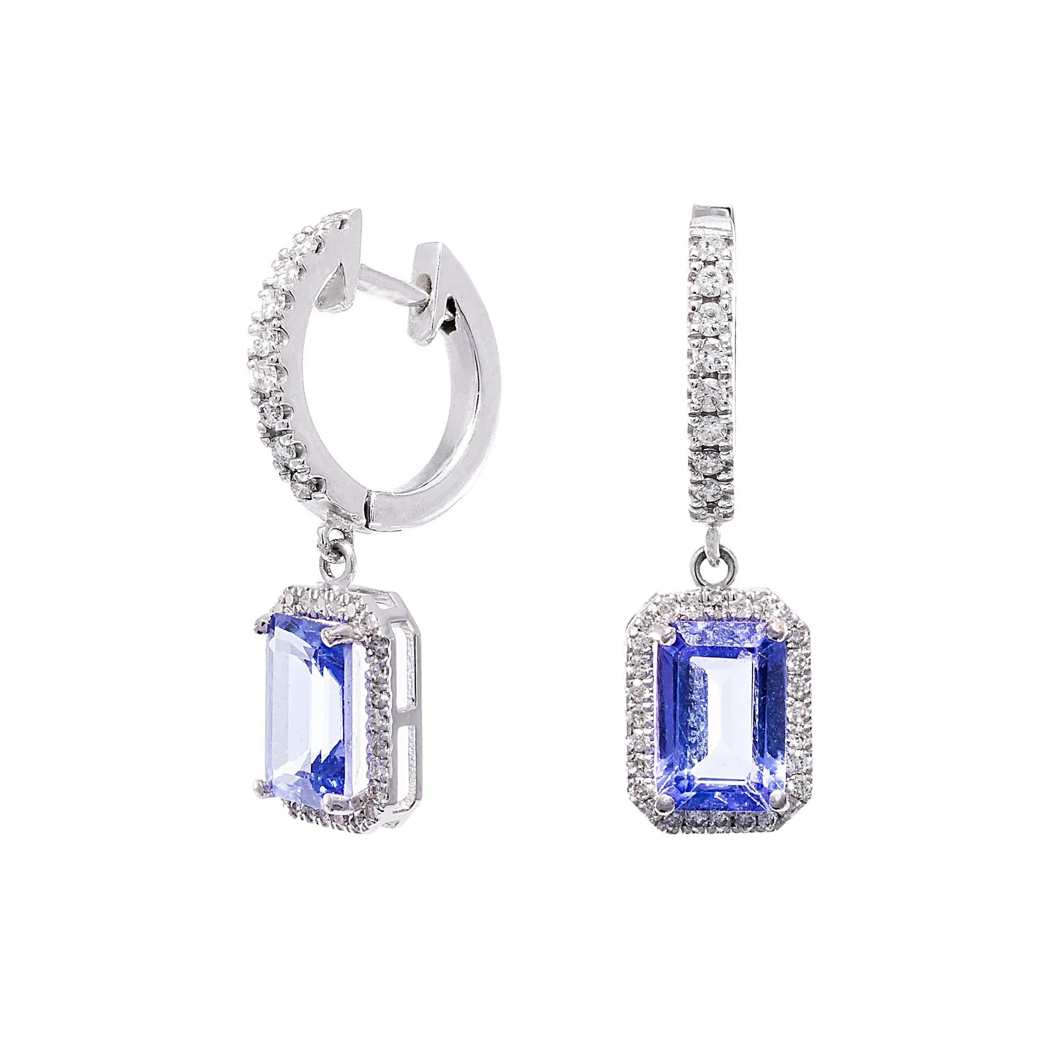 Tanzanite & Diamond Huggies