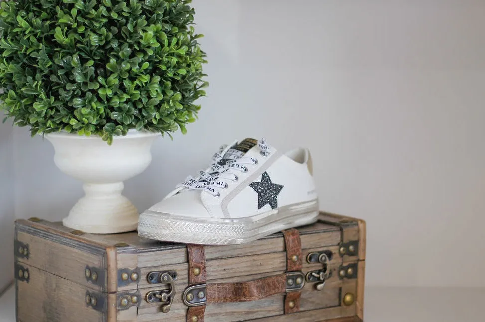 Vintage Havana Laced White Black Gold Low Top Shoes