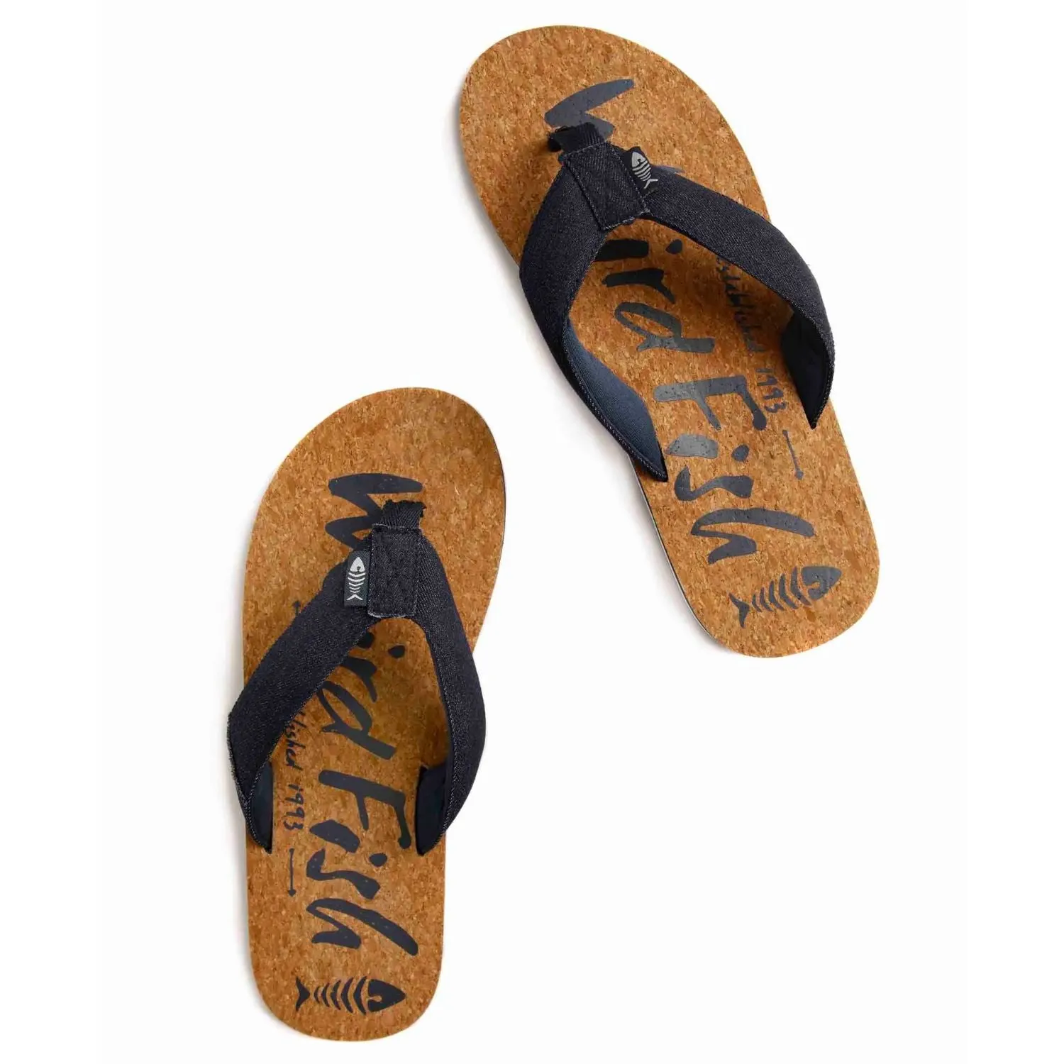 Weird Fish 10 Denim Corkham Cork Effect Men's Flip Flop