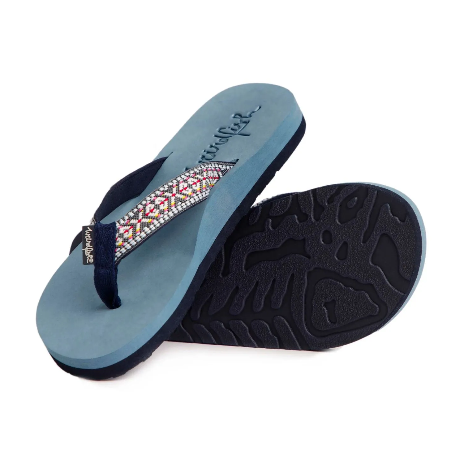 Weird Fish 5 Navy Adila Braided Women's Flip Flop